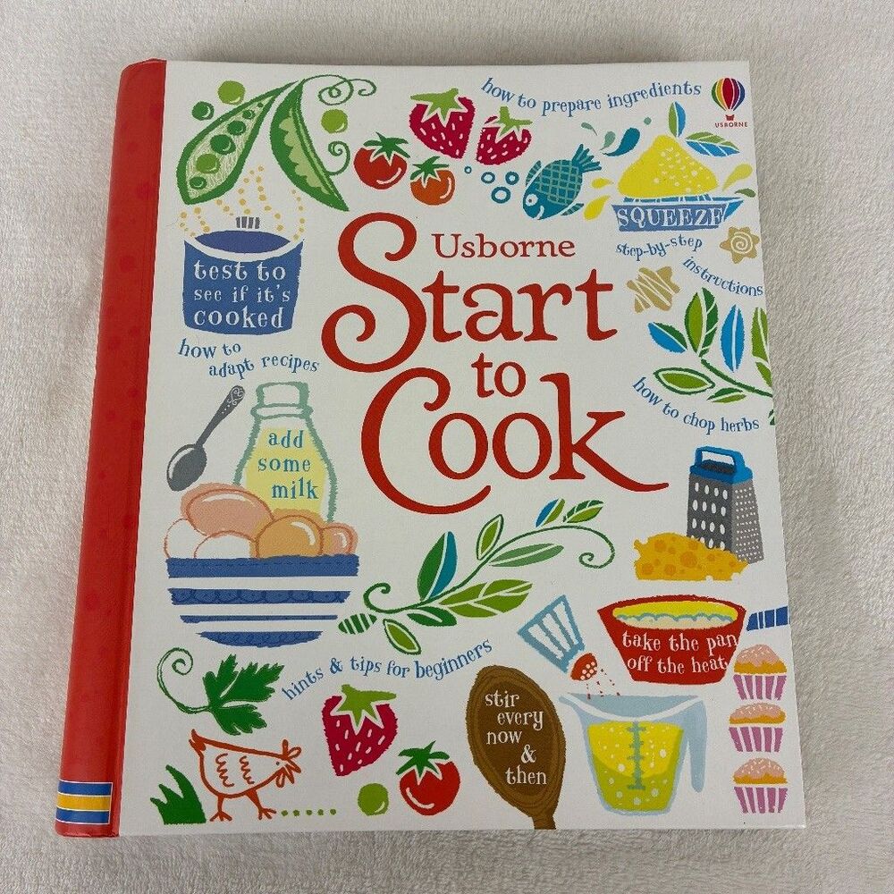 Usborne Start to Cook Hardcover Cookbook Beginner Recipes Step by Step Kids